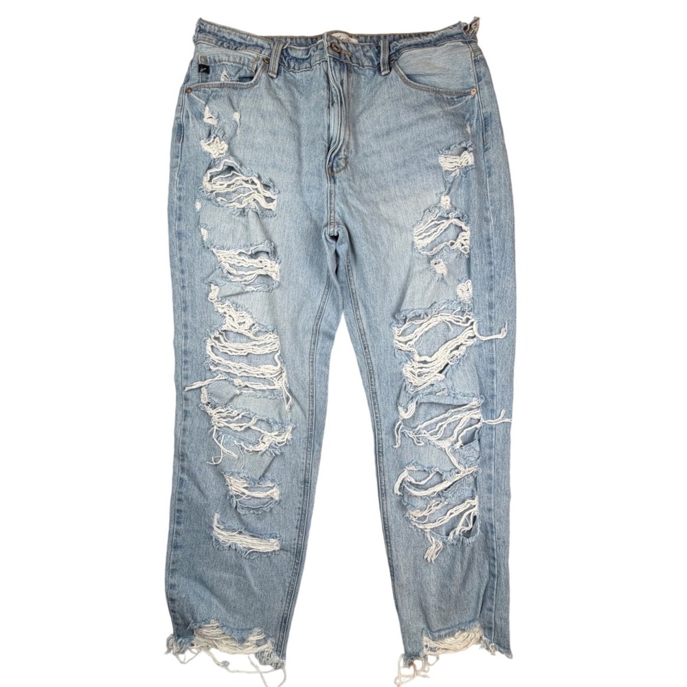 KanCan Distressed High Rise Boyfriend Jeans Light Wash KC8691L Size 13/30
